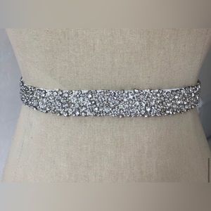 Untamed Petals - Crystal encrusted bridal belt/sash/headband